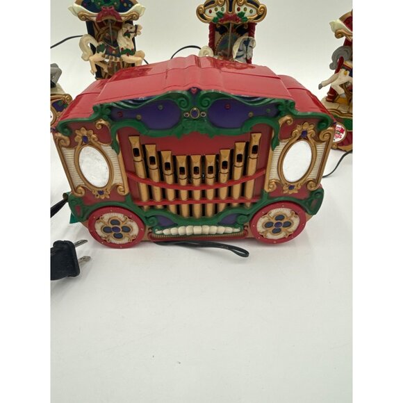 1992 Mr. Christmas Holiday Carousel Music Lights 6 Horses Animated Tested/Works - Picture 2 of 16